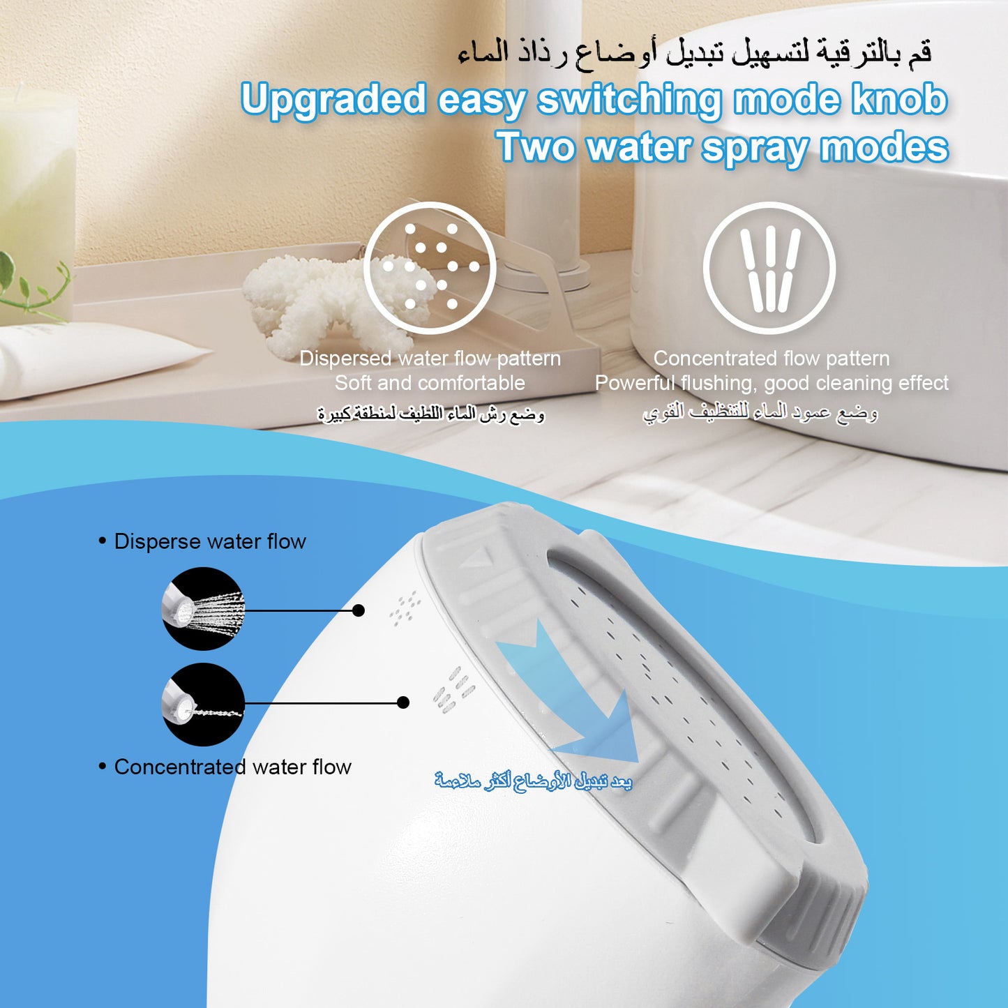 LUCKIER Portable Shattaf Travel Bidet Upgraded Handheld Personal Bidet Electric Mini Bidet Sprayer Pressure Adjustable For Personal Hygiene Cleaning/Postpartum